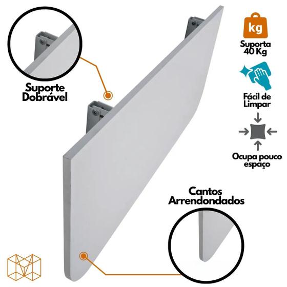 Mesa Retrátil Dobrável De Parede 100x50 Retratil Para Cozinha Sala e Quarto - Maclavi Móveis Imagem de Mesa Retrátil Dobrável De Parede 100x50 Retratil Para Cozinha Sala e Quarto