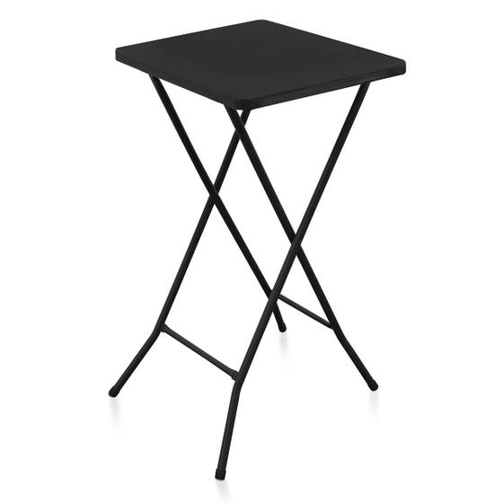 Mesa Retrô Balcão Bar Restaurante Alta Aço Dobrável Preto Menor preço em Mesa Retrô Balcão Bar Restaurante Alta Aço Dobrável Preto