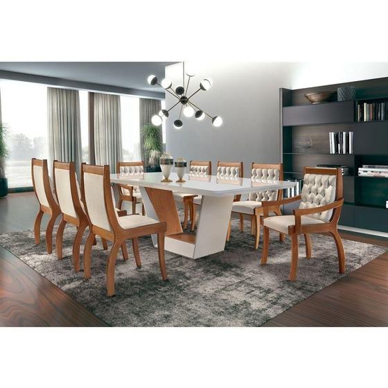 Imagem de Mesa Rubi 180 Cm Madeira E Vidro Mobillare Off White