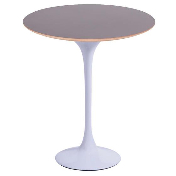 Imagem de Mesa Saarinen Lateral Oval Fórmica Preta 57x38cm - Base Branca