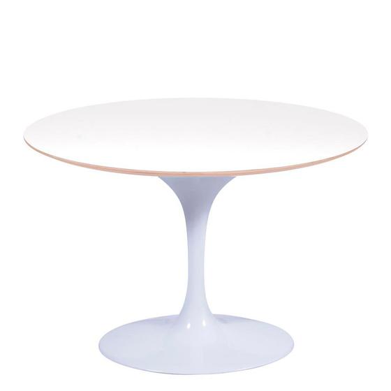 Imagem de Mesa Saarinen Oval Fórmica Branca 160x90cm - Base Branca