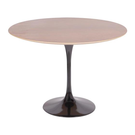 Imagem de Mesa Saarinen Redonda Imbuia 124cm - Base Preta