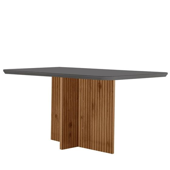 Imagem de Mesa Sala de Jantar Olimpia 120cm Em MDF e Vidro Com Canto Copo