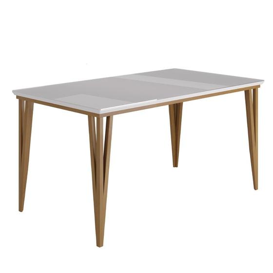 Imagem de Mesa Sala Jantar Safira 160x90cm com Pés de Madeira Maciça