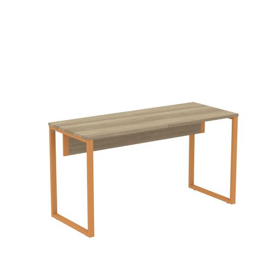 Imagem de Mesa Secretária Tubular P25 Pandin 1,20 M Noce Naturale e Laranja