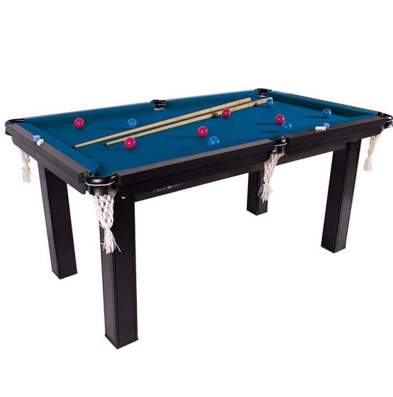 Imagem de Mesa Sinuca Bilhar MDF 1,85x1,07 com kit Procópio - Azul