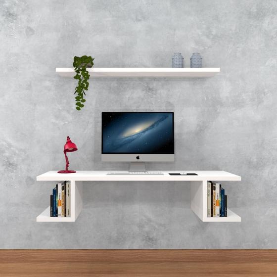 Mesa Suspensa Escrivaninha Prateleira Grande Menor preço em Mesa Suspensa Escrivaninha Prateleira Grande