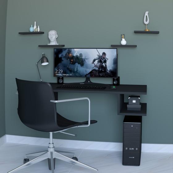 Mesa Suspensa Prateleira Trabalho Home Office Computador Pc Menor preço em Mesa Suspensa Prateleira Trabalho Home Office Computador Pc