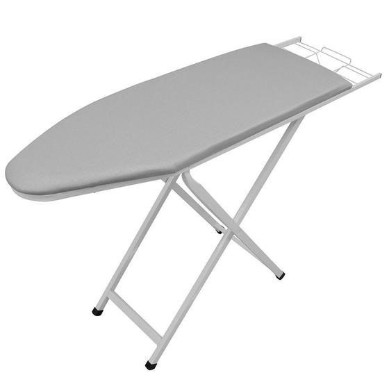 Mesa/Tábua Passar Roupa Suprema Extra 4 Níveis de Altura 41cm Largura c/ Suporte p/ Ferro - Açomix Menor preço em Mesa/Tábua Passar Roupa Suprema Extra 4 Níveis de Altura 41cm Largura c/ Suporte p/ Ferro - Açomix