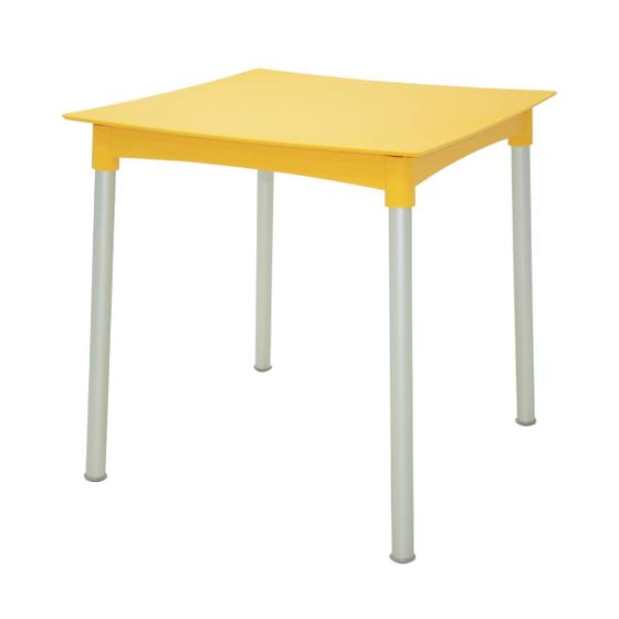 Imagem de Mesa Tramontina Diana 70x70 cm em Polipropileno Amarelo com Pernas de Alumínio