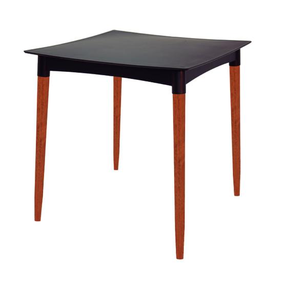 Imagem de Mesa Tramontina Diana 70x70 cm em Polipropileno Preto com Pernas de Madeira Eucalipto