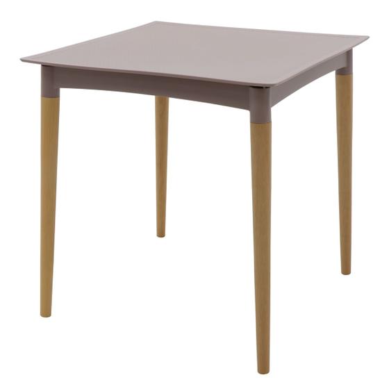 Imagem de Mesa Tramontina Laura Rattan 70 cm em Polipropileno Camurça com Pernas de Madeira
