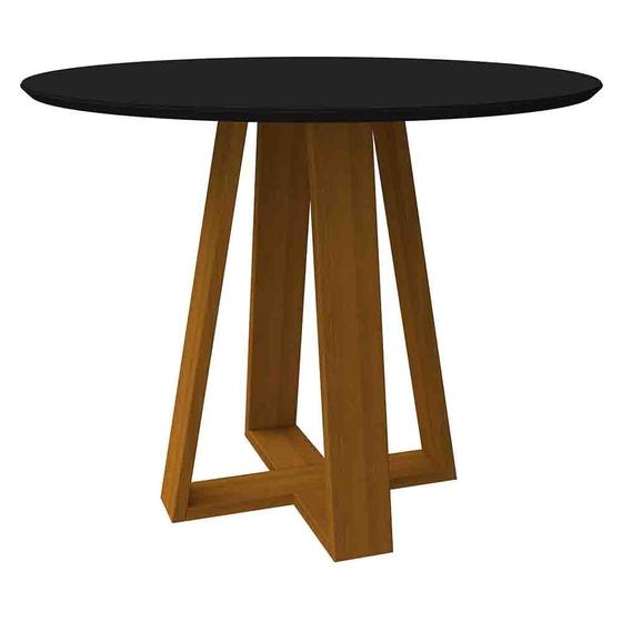 Imagem de Mesa Vitória 100x100cm - Ypê/Preto