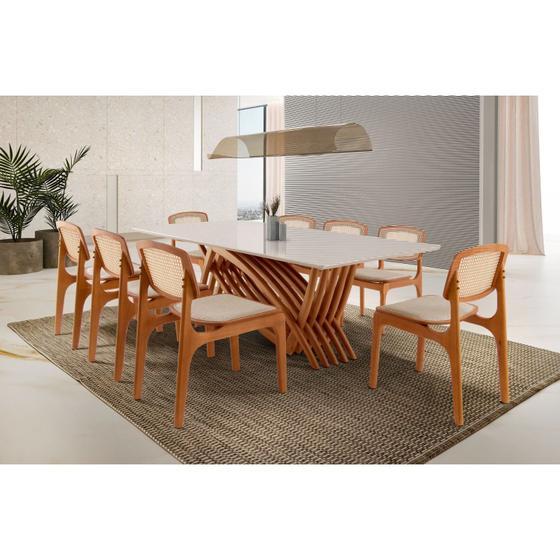 Mesa Zurick 2200 X 1100 com 8 Cadeiras Maia Premium - Mobilare Imagem de Mesa Zurick 2200 X 1100 com 8 Cadeiras Maia Premium