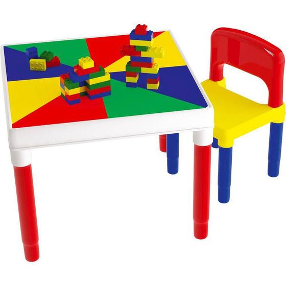 Imagem de Mesinha com Cadeira e Blocos Multiatividades Bell Toy