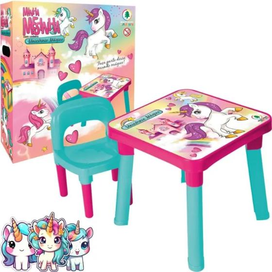 Imagem de Mesinha com Cadeira Infantil Unicornio - 0480E