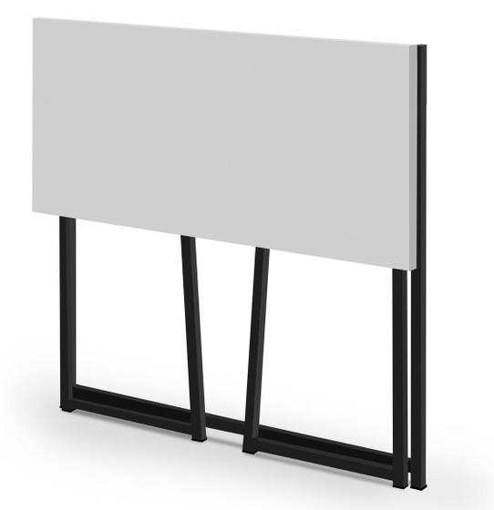 Imagem de mesinha com pes de ferro dobravel estilo industrial para quarto 80cm largura branco com preto