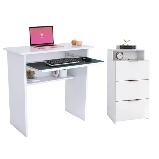 Imagem de Mesinha Computador Multiuso Gaveteiro Chao 3 Gavetas Organizador Multiuso - Estilo e Funcionalidade para Seu Espaço  AJLstore