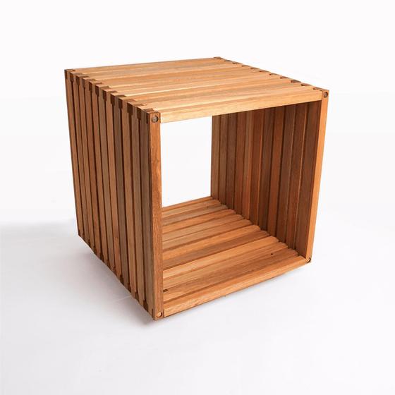 Imagem de Mesinha cubo módulo de madeira dominoes jatobá 45x45