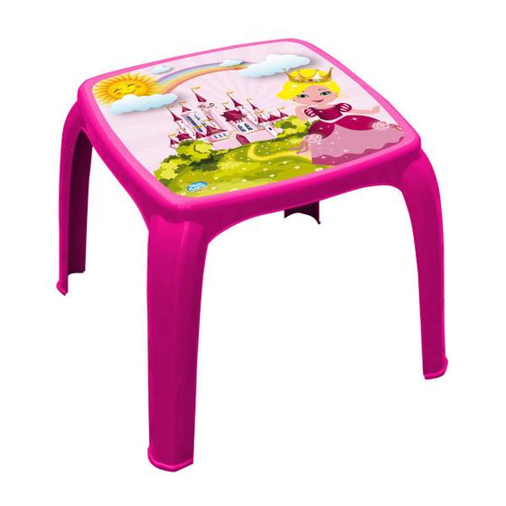 Imagem de Mesinha Plastica Infantil Decorada Rosa Princesa Menina