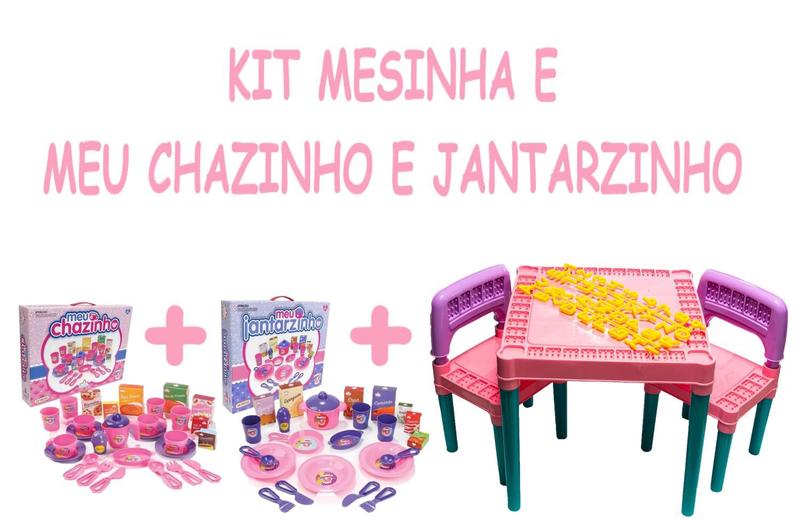 Imagem de Mesinha Tritec P/ Crianças Com Número E Jogo de Chá e Jantar