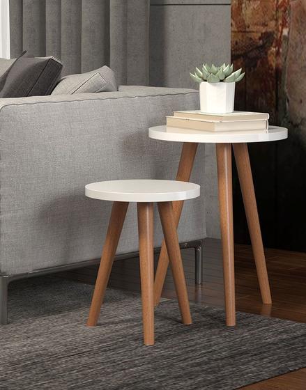 Imagem de Mesinhas de MDF Of White Com Pé Palito Decoração