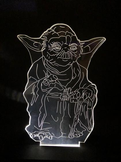 Imagem de Mestre Yoda, Star Wars, Luminária Led, 16 Cores+controle, Decoração, Abajur