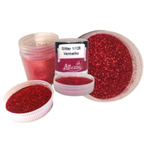 Imagem de Metal Flake Glitter Flocado Encapsulado Unhas Hexagonal Vermelho 28 Gramas - Altezza