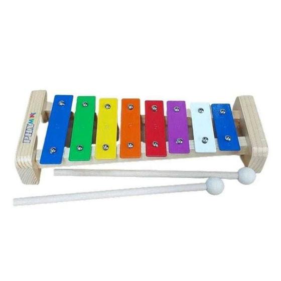 Imagem de Metalofone Infantil PHX TG8-2 Colorido com 8 Notas - Acompanha Baquetas