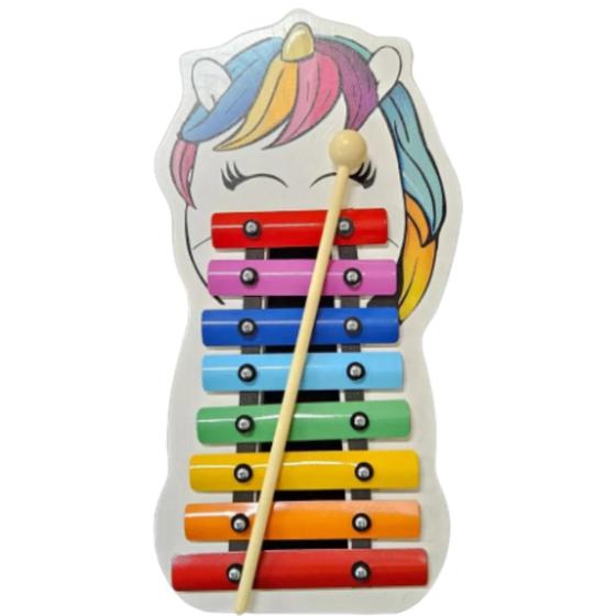 Imagem de Metalofone infantil unicornio colorido p2262