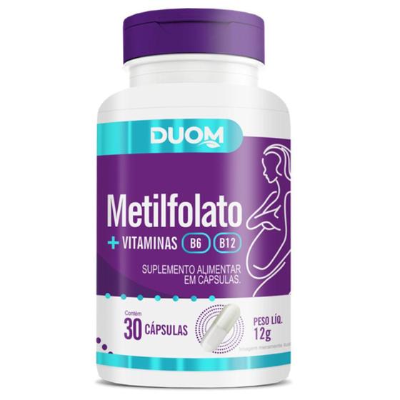 Imagem de Metilfolato com vitaminas b6 e b12 com 30 cápsulas - duom