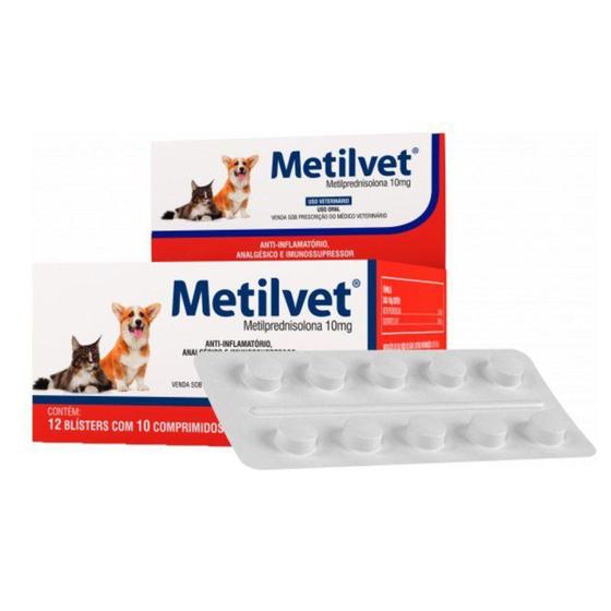 Imagem de Metilvet 10mg Anti Inflamatório Vetnil 10 Comprimidos
