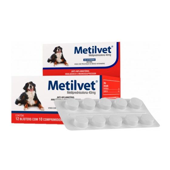 Imagem de Metilvet 40mg Anti Inflamatório Vetnil 10 Comprimidos