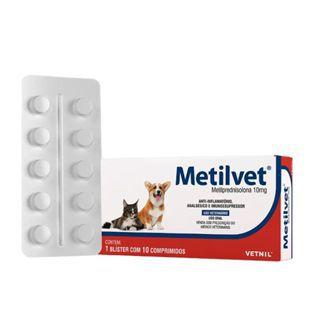 Imagem de Metilvet Cães e Gatos Vetnil 10 Comprimidos - 10mg