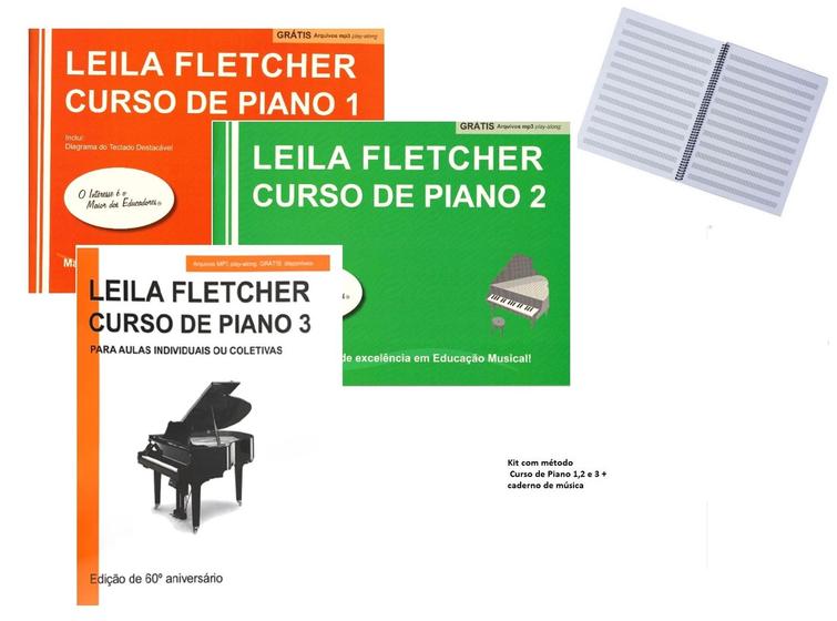 Imagem de Método Curso de Piano 1,2 e 3+Caderno Música-Leila Fletcher