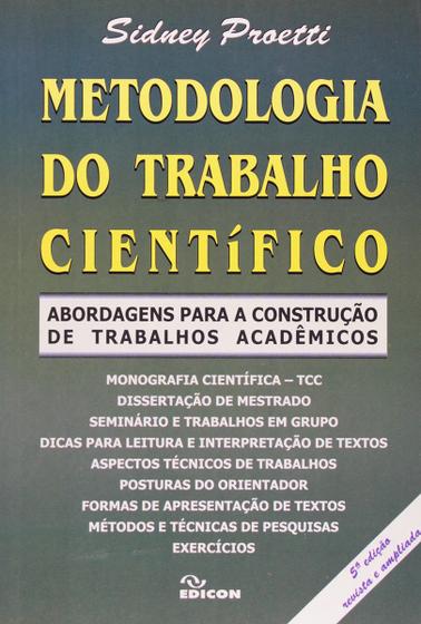 Imagem de Metodologia do Trabalho Científico - Edicon