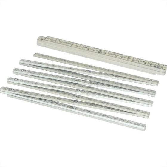 Imagem de Metro Plastico Llinan Duplo Branco - Kit C/12 Pecas