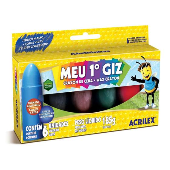 Imagem de Meu 1º Giz de Cera Acrilex 06 Cores - 09506