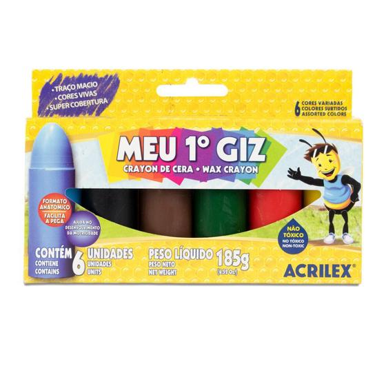 Imagem de Meu Primeiro Giz 06 Cores Acrilex