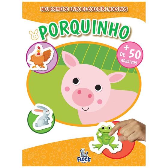 Imagem de Meu primeiro livro de colorir e adesivos - porquinho