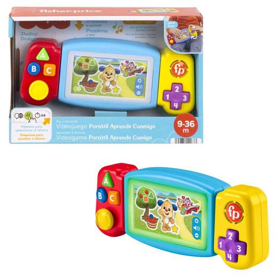 Imagem de Meu Primeiro Video Game Interativo Portatil Com Luz e Som - Aprender e Brincar - Trilíngue - Fisher Price - Mattel