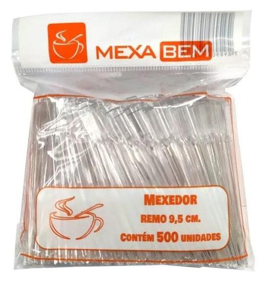 Imagem de Mexedor de Café Mexa Bem Remo 9,5 cm cristal pacote 500 unidades