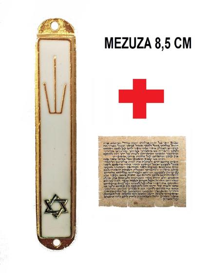 Imagem de Mezuzá Judaico Colorida BRANCA + Pergaminho