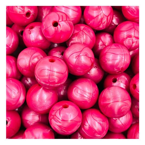 Imagem de Miçanga Bola Lisa 19mm 50pçs Passante Rosa Bijuterias 235g