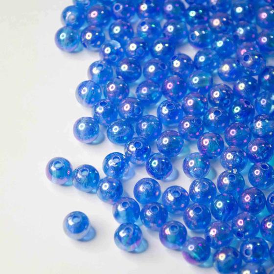 Imagem de Miçanga Bolinha de Sabão /Azul Royal  8mm- aprox. 210 peças- 50g