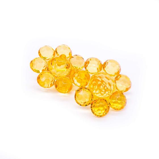 Imagem de Miçanga Botão Flor Acrílico Laranja Transparente 7 Pétalas 33mm 20pçs 110g
