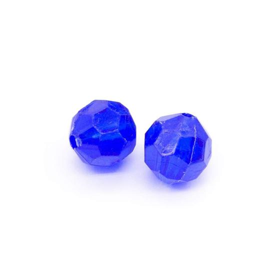 Imagem de Miçanga Passante Bola Facetada Plástico Azul Transparente 10mm 100pçs 60g