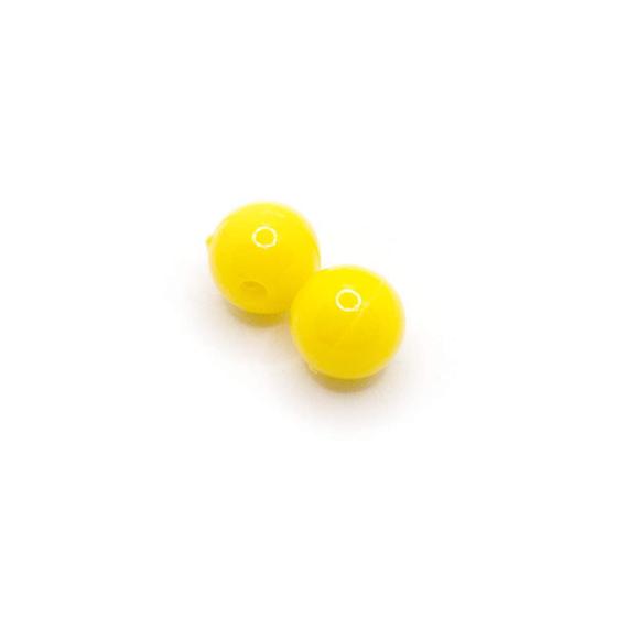 Imagem de Miçanga Passante Bola Lisa Plástico Amarelo 6mm 2000pçs 300g