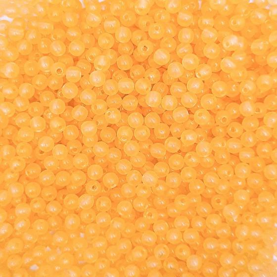 Imagem de Miçanga Passante Bola Lisa Plástico Laranja Transparente 6mm 100pçs 15g
