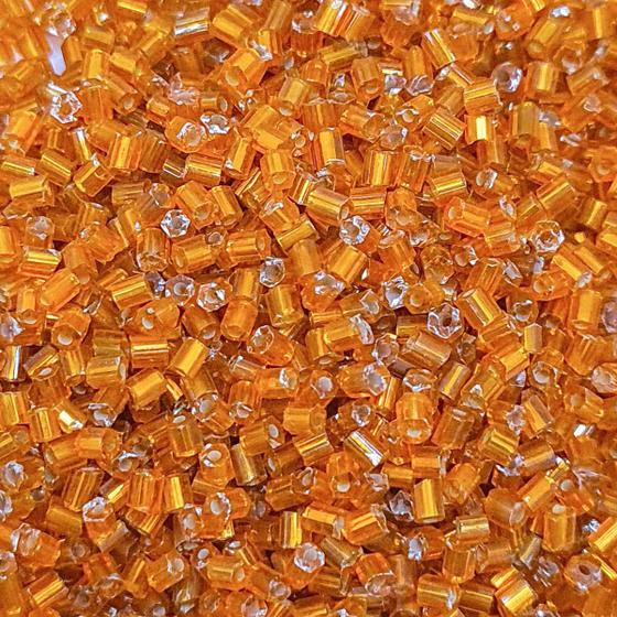 Imagem de Miçanga Passante Vidrilho Tubo Vidro Laranja 2.2mm 12000pçs 150g